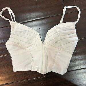 MABLE Shusha White corset Top with Zipper Small